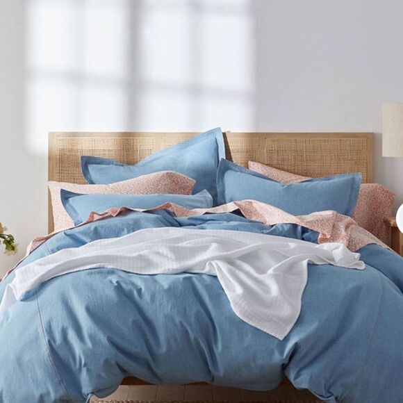 The Company Store Wash Denim Comforter, Full Size in Denim Blue. Brand New! - Picture 1 of 11